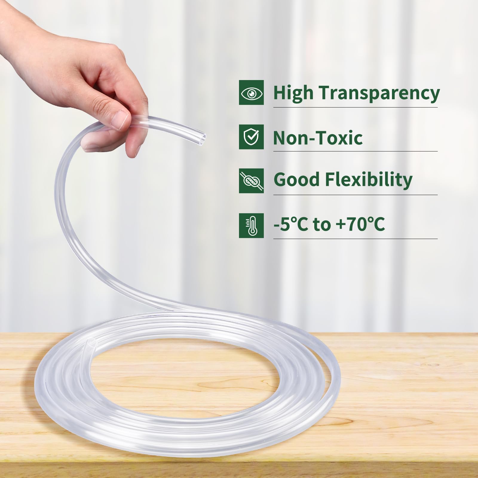 8672piano　透明フラフープ　チューブ Kesoto Clear Translucent Plastic PVC Tubing Hose Pipe for Water